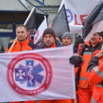 Protest ratowników przed ŚCO / Marzena Mąkosa / Radio Kielce
