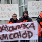 Protest ratowników przed ŚCO / Marzena Mąkosa / Radio Kielce