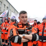 Protest ratowników przed ŚCO / Marzena Mąkosa / Radio Kielce