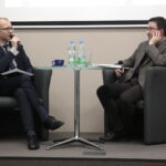 „Polska powojenna: wojna domowa czy nowa okupacja?” - "Kłopoty z historią" w Centrum Edukacyjnym IPN „Przystanek Historia” . Na zdjęciu: Bartłomiej Zapała, dziennikarz Radia Kielce oraz Tomasz Łabuszewski, naczelnik warszawskiego oddziału IPN / Marzena Mąkosa / Radio Kielce