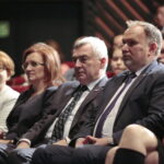 Konwencja PiS. Na zdjęciu: Maria Zuba - poseł na sejm RP, Agata Wojtyszek - wojewoda świętokrzyski, Andrzej Bętkowski - wicewojewoda świętokrzyski i poseł Marek Kwitek / Marzena Mąkosa / Radio Kielce