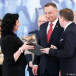 Uroczystość wręczenia przez prezydenta RP Andrzeja Dudę statuetek laureatom konkursu "Pracodawca przyjazny pracownikom" / Jakub Szymczuk / KPRP