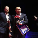 02.02.2018 Kielce. Targi Kielce. Finałowa gala 66. Plebiscytu Świętokrzyskie Gwiazdy Sportu 2017. Mariusz Jurasik i trener PGE Vive Tałant Dujszebajew / Jarosław Kubalski / Radio Kielce