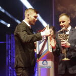02.02.2018 Kielce. Targi Kielce. Finałowa gala 66. Plebiscytu Świętokrzyskie Gwiazdy Sportu 2017. Bartosz Rymaniak (l) / Jarosław Kubalski / Radio Kielce