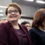 Powołanie i pierwsze posiedzenie Zespołu do Spraw Rozwoju Szkolnictwa Zawodowego powołanego przy Świętokrzyskim Kuratorze Oświaty.  Na zdjęciu: Anna Zalewska - Minister Edukacji Narodowej i Agata Wojtyszek - wojewoda świętokrzyski / Marzena Mąkosa / Radio Kielce