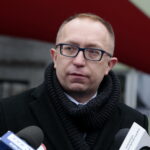 Konferencja PO ws powołania prof Chazana na konsultanta wojewódzkiego ds ginekologii. Na zdjęciu: Artur Gierada - poseł na sejm RP / Marzena Mąkosa / Radio Kielce