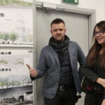 Rozstrzygnięcie konkursu na wykonanie projektu ulicy Bodzentyńskiej w Instytucie Dizajnu. Praca, która otrzymała miejsce pierwsze. Na zdjęciu: Konrad Śmierzyński i Paulina Bogdał - Śmierzyńska / Marzena Mąkosa / Radio Kielce