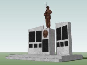 Wizualizacja pomnika upamiętniającego żołnierzy walczących o niepodległość w Staszowie / Urząd Miasta i Gminy Staszów