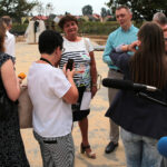 Wiceprezydent Ostrowca Świętokrzyskiego Marzena Dębniak - konferencja dotycząca budowy odkrytych basenów na Rawszczyźnie w Ostrowcu Świętokrzyskim / Robert Felczak / Radio Kielce