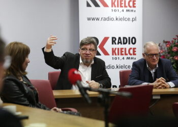 02.03.2018 Radio Kielce. Spotkanie prezesów rozgłośni regionalnych Polskiego Radia. Witold Kołodziejski, Przewodniczący Krajowej Rady Radiofonii i Telewizji i Krzysztof Czabański, przewodniczący Rady Mediów Narodowych / Jarosław Kubalski / Radio Kielce