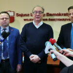 Konferencja SLD. Na zdjęciu: Andrzej Szejna, Włodzimierz Czarzasty, Marcin Chłodnicki / Marzena Mąkosa / Radio Kielce