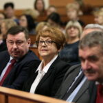 Spotkanie z Anną Zalewską - Minister Edukacji Narodowej. Inauguracja cyklu konferencji poświęconych edukacji zdrowotnej w szkole w Świętokrzyskim Urzędzie Wojewódzkim. Maria Zuba - posłanka PiS  / Marzena Mąkosa / Radio Kielce