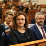 Spotkanie z Anną Zalewską - Minister Edukacji Narodowej. Inauguracja cyklu konferencji poświęconych edukacji zdrowotnej w szkole w Świętokrzyskim Urzędzie Wojewódzkim. Agata Wojtyszek - wojewoda świętokrzyski  i Kazimierz Mądzik - świętokrzyski kurator oświaty  / Marzena Mąkosa / Radio Kielce