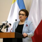 Spotkanie z Anną Zalewską - Minister Edukacji Narodowej. Inauguracja cyklu konferencji poświęconych edukacji zdrowotnej w szkole w Świętokrzyskim Urzędzie Wojewódzkim. Anna Zalewska - Minister Edukacji Narodowej / Marzena Mąkosa / Radio Kielce