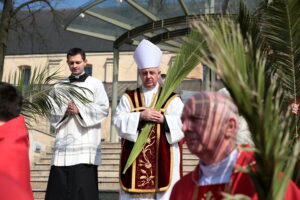Niedziela Palmowa w Bazylice Katedralnej. Na zdjęciu: biskup Jan Piotrowski / Marzena Mąkosa / Radio Kielce