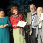 Kielce. Uroczystość 95-lecia Towarzystwa Przyjaciół Sztuk Pięknych. Na zdjęciu: Maria Salus, Zyta Trych, Krzysztof Nawrot i Stanisław Nyczaj / Facebook: Towarzystwo Przyjaciół Sztuk Pięknych w Kielcach