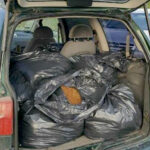 Blisko 200 kilogramów krajanki tytoniowej przewoził w swoim samochodzie 30-latek, którego do kontroli zatrzymali policjanci ze świętokrzyskiej drogówki / KPP w Starachowicach