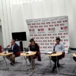 Studio Polityczne. Na zdjęciu: Krzysztof Lipiec - PiS, Krzysztof Sławiński - PO, Magdalena Fogiel - Litwinek - Kukiz'15, Mateusz Żukowski - Nowoczesna i Grzegorz Gałuszka - PSL / Karol Żak / Radio Kielce