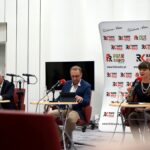 Studio Polityczne. Na zdjęciu: Krzysztof Lipiec - PiS, Krzysztof Sławiński - PO, Magdalena Fogiel - Litwinek - Kukiz'15 / Karol Żak / Radio Kielce