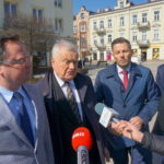 Konferencja SLD. Od lewej: Andrzej Szejna, Jerzy Jaskiernia, Marcin Chłodnicki, Artur Pejas / Michał Kita / Radio Kielce