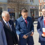 Konferencja SLD. Od lewej: Andrzej Szejna, Jerzy Jaskiernia, Marcin Chłodnicki, Artur Pejas / Michał Kita / Radio Kielce