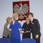 Rozdanie promes na remont dróg. Agata Wojtyszek, wojewoda świętokrzyski i senator PiS Krzysztof Słoń / Marcin Różyc / Radio Kielce