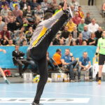 Rewanż 1/8 finału LM: Rhein Neckar Loewen - PGE Vive Kielce. Sławomir Szmal / Krzysztof Bujnowicz / Radio Kielce