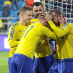 Rewanżowy mecz półfinału Pucharu Polski: Arka Gdynia - Korona Kielce. Radość gospodarzy po zdobyciu gola / Krzysztof Bujnowicz / Radio Kielce