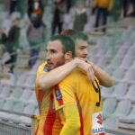 04.04.2018 Kielce. Puchar Polski. Mecz Korona Kielce - Arka Gdynia. Nika Kaczarawa cieszy się ze strzelonego gola / Jarosław Kubalski / Radio Kielce