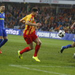 04.04.2018 Kielce. Puchar Polski. Mecz Korona Kielce - Arka Gdynia. Michał Gardawski / Jarosław Kubalski / Radio Kielce