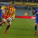 04.04.2018 Kielce. Puchar Polski. Mecz Korona Kielce - Arka Gdynia. Jacek Kiełb (l) / Jarosław Kubalski / Radio Kielce