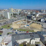 06.04.2018 Kielce. Budowa budynku biurowo - usługowo - mieszkalnego pomiędzy ulicami Pelca, IX Wieków Kielc i 1 Maja / Jarosław Kubalski / Radio Kielce