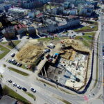 06.04.2018 Kielce. Budowa budynku biurowo - usługowo - mieszkalnego pomiędzy ulicami Pelca, IX Wieków Kielc i 1 Maja / Jarosław Kubalski / Radio Kielce