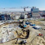 06.04.2018 Kielce. Budowa budynku biurowo - usługowo - mieszkalnego pomiędzy ulicami Pelca, IX Wieków Kielc i 1 Maja / Jarosław Kubalski / Radio Kielce