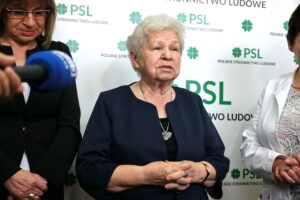 Konferencja PSL o "emeryturze bez podatku". Marianna Szymkiewicz - przewodnicząca Okręgowej Sekcji Emerytów i Rencistów ZNP / Marzena Mąkosa / Radio Kielce