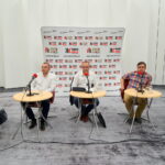 Studio Polityczne Radia Kielce. Od lewej: Anna Krupka - PiS, Jacek Wójcicki - Kukiz '15, Krzysztof Sławiński - PO, Mateusz Żukowski - Nowoczesna, Ewelina Bień - PSL / Kamil Król / Radio Kielce