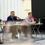 Kielce. Studio Polityczne. Od lewej: Jadwiga Szewczyk - Kukiz'15, Grzegorz Gałuszka - PSL i Piotr Kopacz - Nowoczesna / Karol Żak / Radio Kielce