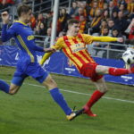 04.04.2018 Kielce. Puchar Polski. Mecz Korona Kielce - Arka Gdynia. Jacek Kiełb (p) / Jarosław Kubalski / Radio Kielce