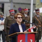 02.05.2018 Kielce. Dzień Flagi. Uroczystości na Rynku. Poseł PiS Maria Zuba / Jarosław Kubalski / Radio Kielce