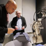 15.05.2018 Radio Kielce. Nagranie odcinków słuchowiska „Maszerują strzelcy, maszerują…”. Reżyser Sebastian Przybyłowicz i aktor Jerzy Trela / Jarosław Kubalski / Radio Kielce