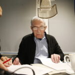 15.05.2018 Radio Kielce. Nagranie odcinków słuchowiska „Maszerują strzelcy, maszerują…”. Reżyser Sebastian Przybyłowicz i aktor Jerzy Trela / Jarosław Kubalski / Radio Kielce