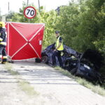 19.05.2018 Miedziana Góra. Wypadek. Samochód osobowy zderzył się z samochodem ciężarowym. Zginęły dwie osoby, dwie zostały ranne / Jarosław Kubalski / Radio Kielce