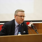 28.05.2018 Kielce. UJK. Sekretarz Stanu Szefa Gabinetu Prezydenta RP prof. UJ dr hab. Krzysztof Szczerski podczas konferencji „Racja stanu Polski w Europie” / Jarosław Kubalski / Radio Kielce
