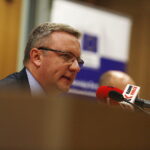 28.05.2018 Kielce. UJK. Sekretarz Stanu Szefa Gabinetu Prezydenta RP prof. UJ dr hab. Krzysztof Szczerski podczas konferencji „Racja stanu Polski w Europie” / Jarosław Kubalski / Radio Kielce