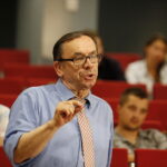 28.05.2018 Kielce. UJK. Konferencja „Racja stanu Polski w Europie” Sekretarza Stanu Szefa Gabinetu Prezydenta RP prof. UJ dr hab. Krzysztofa Szczerskiego. Profesor Kazimierz Kik / Jarosław Kubalski / Radio Kielce