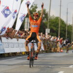 31.05.2018 Kielce. 13. Międzynarodowy Wyścig Kolarski Szlakiem Walk Majora Hubala. Prolog. Na mecie pierwszy był Paweł Bernas / Jarosław Kubalski / Radio Kielce