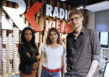 15.05.2018 Radio Kielce. Pokolenie M. Monika Miller, Wiktorią Bielecką, studentką i organizatorka Kieleckich Dni Biznesu i Mateusz Kaczmarczyk / Jarosław Kubalski / Radio Kielce