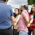 Briefing prasowy pod Pałacem Biskupów Krakowskich / Marzena Mąkosa / Radio Kielce