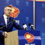 Konwencja wyborcza Bogdana Wenty i Projektu Świętokrzyskie w Filharmonii Świętokrzyskiej. Bogdan Wenta - poseł do Parlamentu Europejskiego, kandydat na prezydenta miasta Kielce / Marzena Mąkosa / Radio Kielce