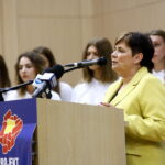 Konwencja wyborcza Bogdana Wenty i Projektu Świętokrzyskie w Filharmonii Świętokrzyskiej. Danuta Papaj - wiceprezes zarządu stowarzyszenia Projekt Świętokrzyskie / Marzena Mąkosa / Radio Kielce